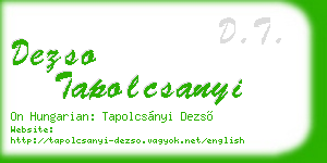 dezso tapolcsanyi business card